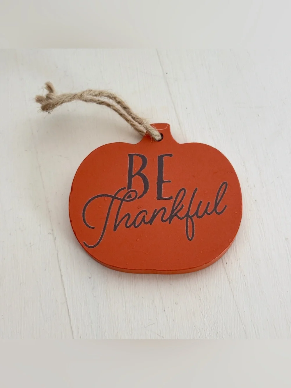 Happy Harvest Pumpkin Wood Ornament